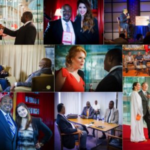 A collage of people in different poses and colors.